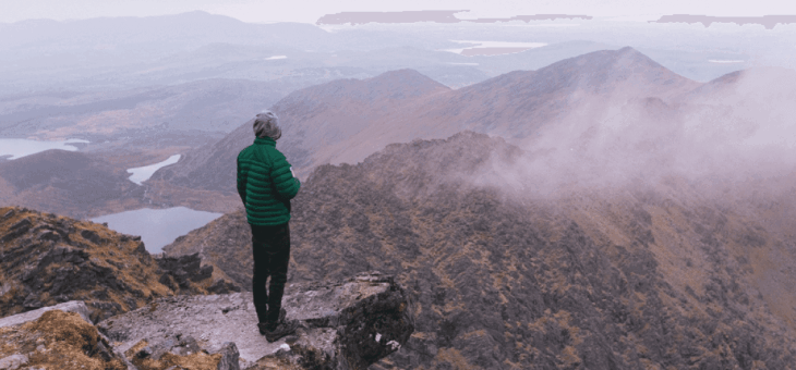 A hiker in Kerry taking in the views