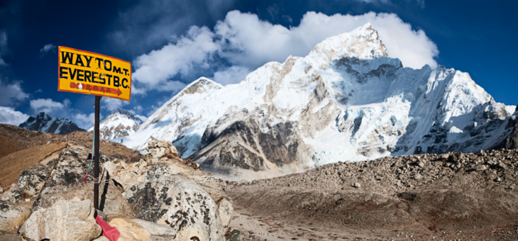 Sign for Mount Everest, Nepal
