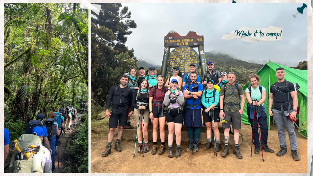 A montage of images from  a Kilimanjaro expedition, Tanzania