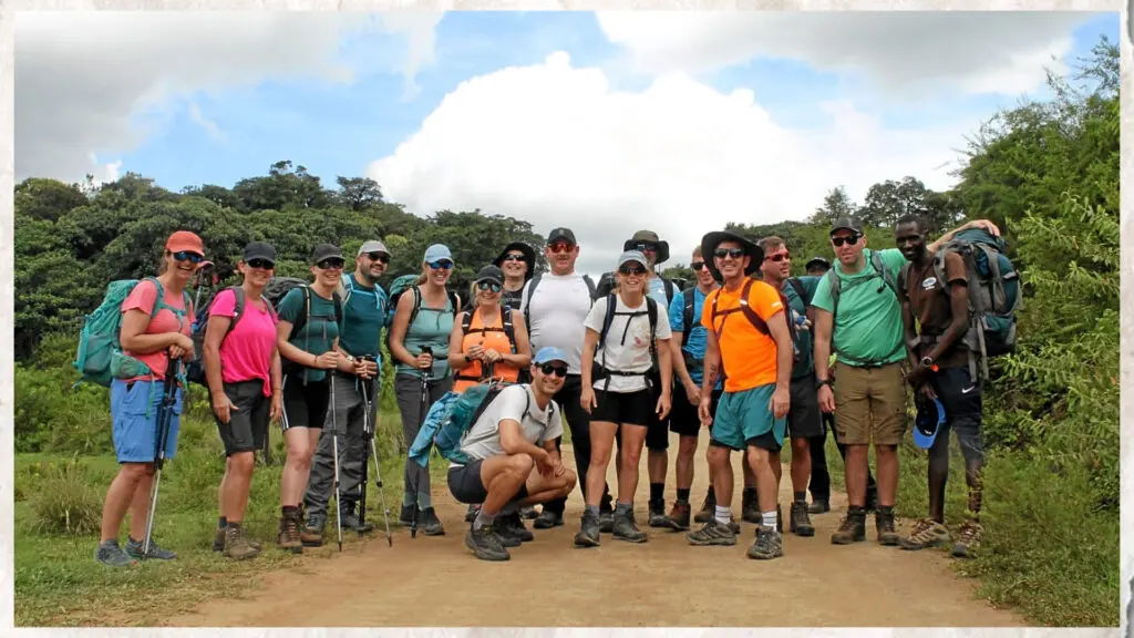 The entire group on the Earth's Edge Kenya Tri-Adventure