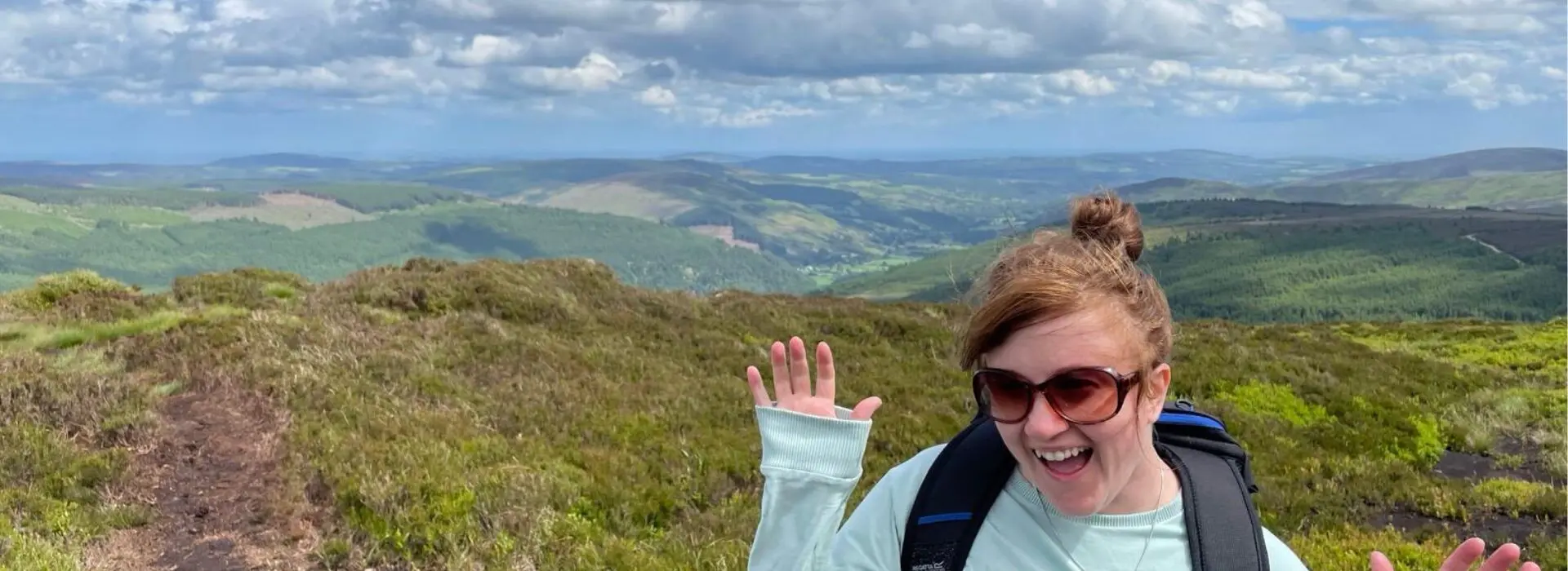 Earth's Edge team member Ciara hiking in the Irish hills to train for her Kilimanjaro expedition