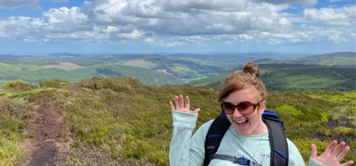 Earth's Edge team member Ciara hiking in the Irish hills to train for her Kilimanjaro expedition