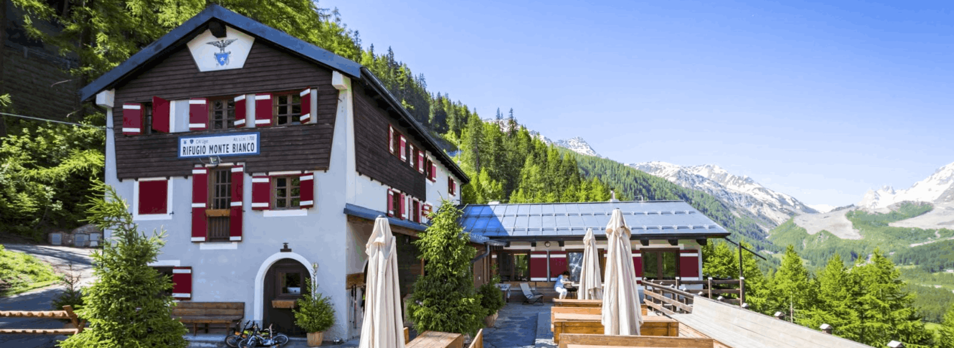 Refugio Monte Bianco in Val Veny near Courmayeur, Italy, on the Tour du Mont Blanc