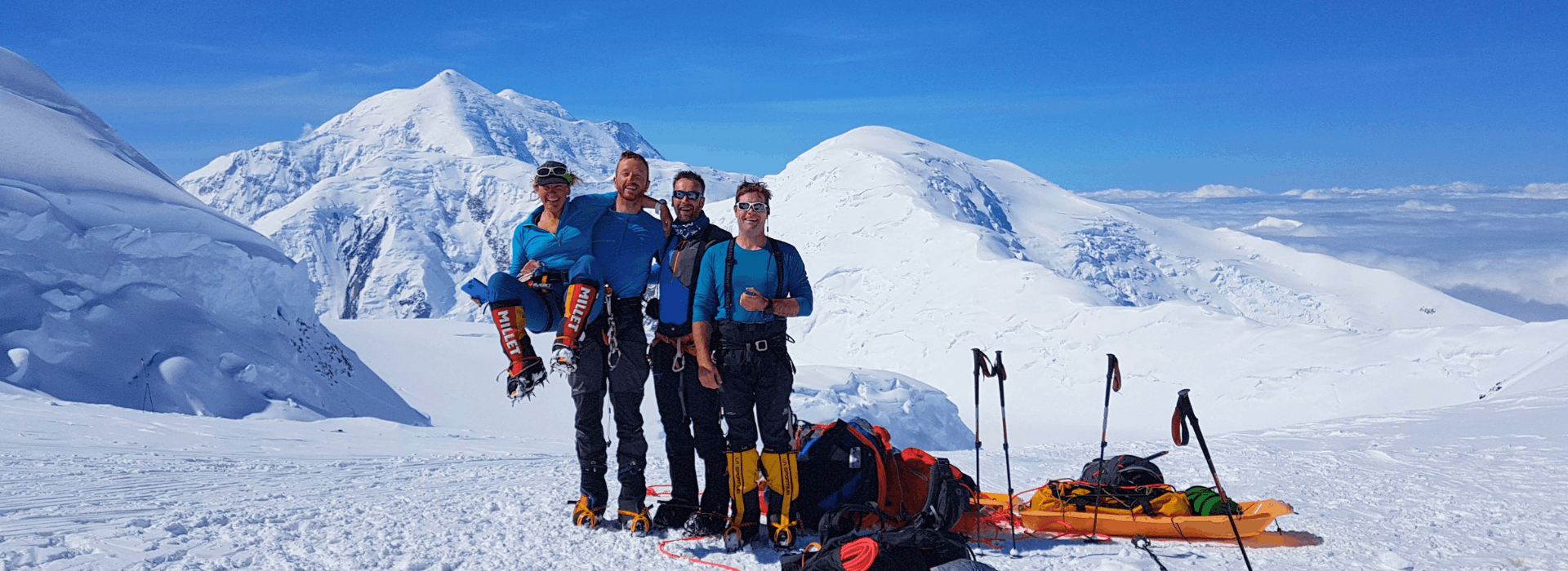 Team photo on top of Motorcycle hill on Denali