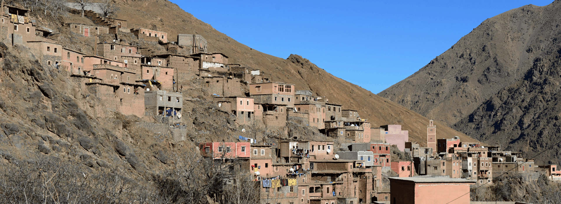 Berber village in Atlas Mountains Morocco