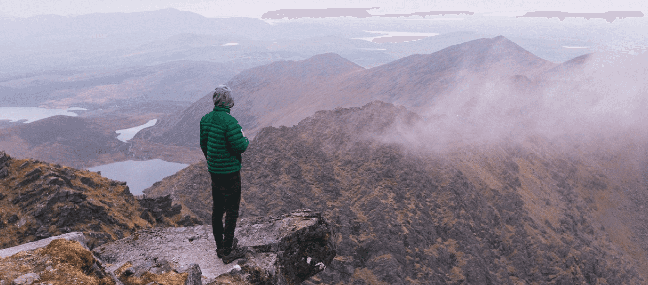 A hiker in Kerry taking in the views