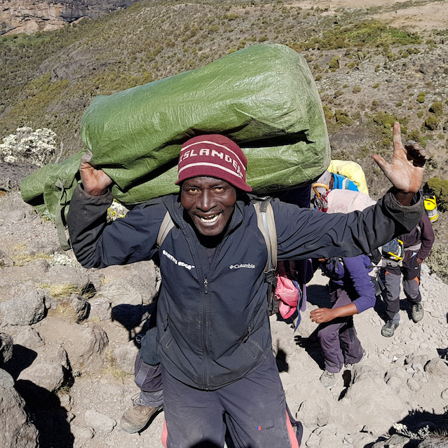 Porter on Kilimanjaro with Earth's Edge