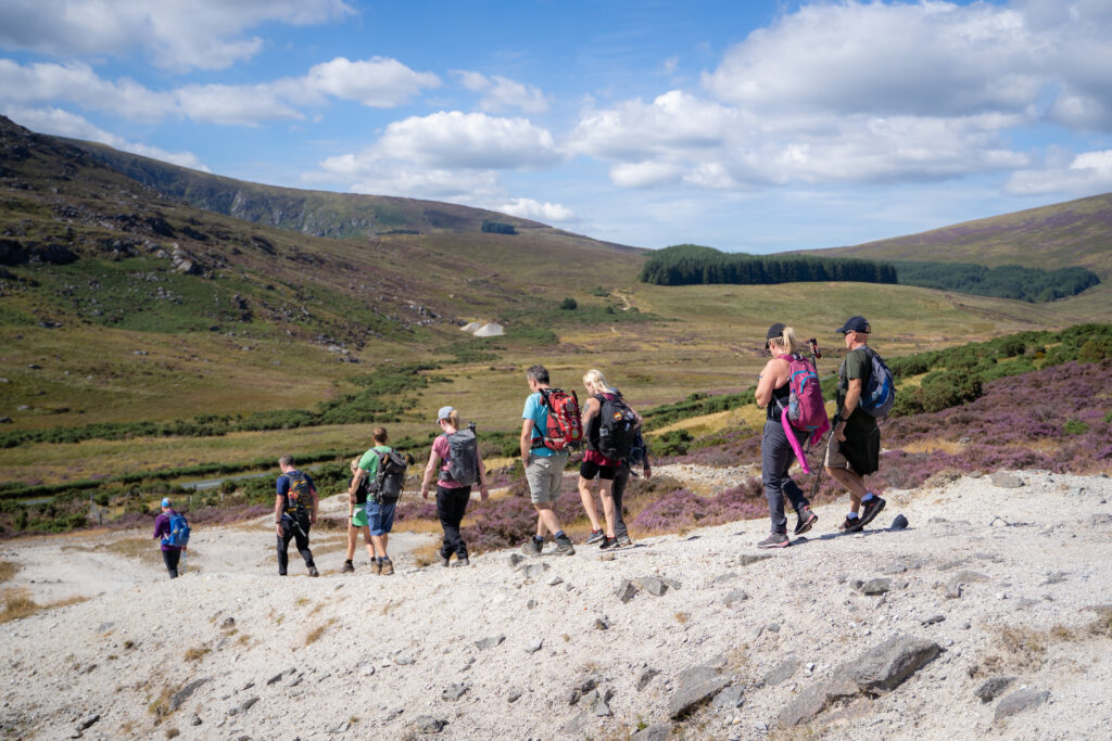 A group of hikers on an Earth's Edge training weekend in Glendalough, Co. Wicklow, Ireland