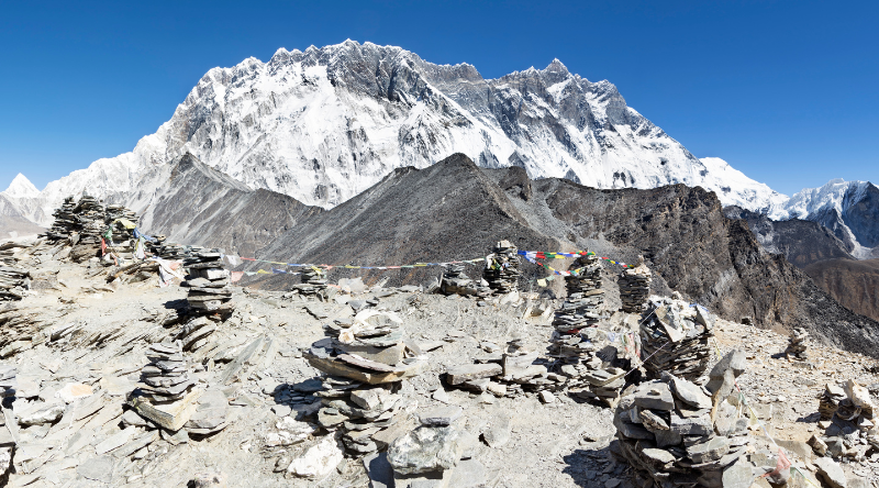 The snow covered Chhukung Ri peak in Nepal is the last of the three optional peaks on the Three Passes Trek