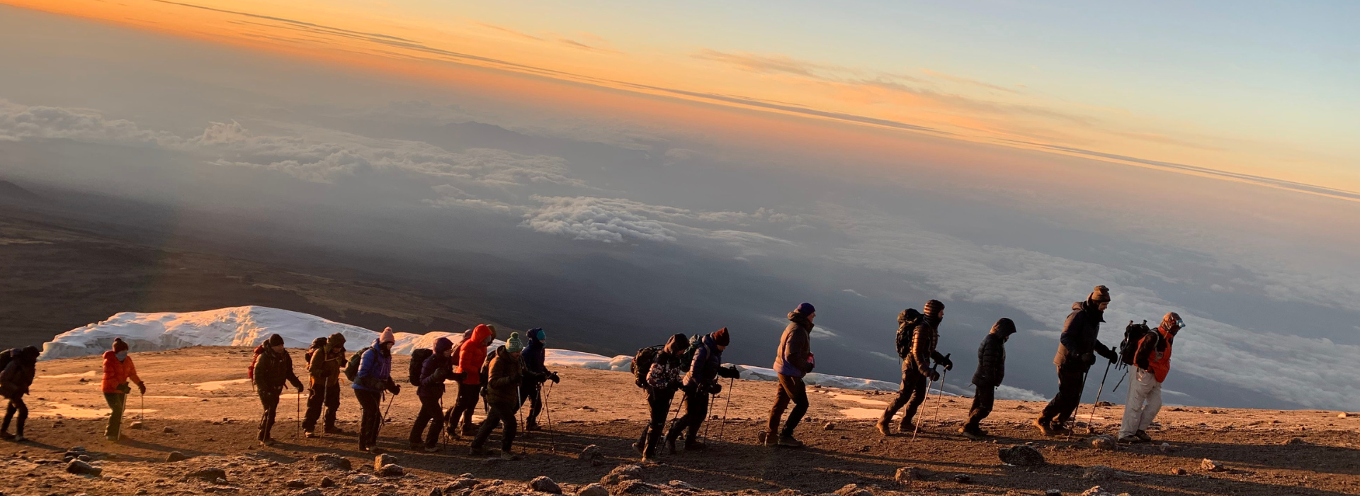 Hikers on Kilimanjaro, Tanzania