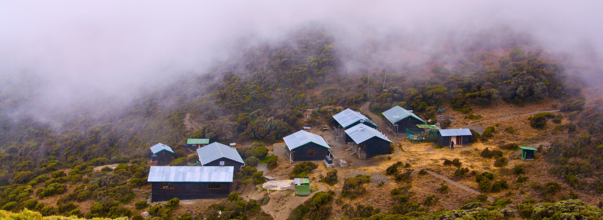 Huts on Mt Meru, Tanzania