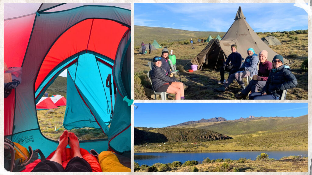 Camp on the edge of Lake Ellis and an early breakfast in the Kenyan sun