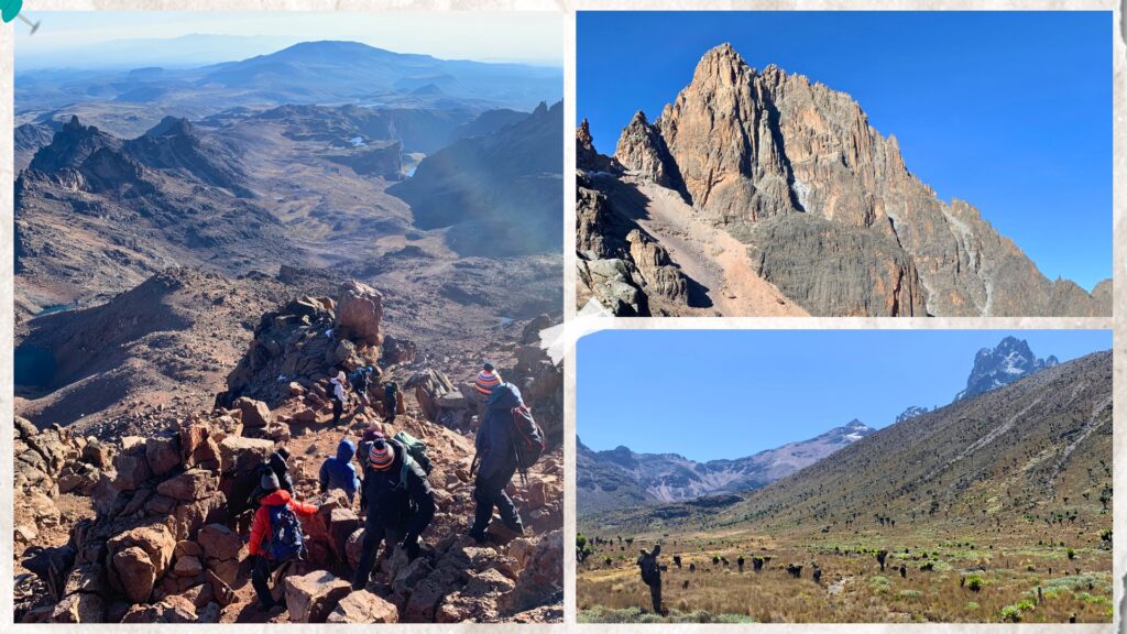 Summit day on Mount Kenya was a long 16 hour day, with a steep descent on scree