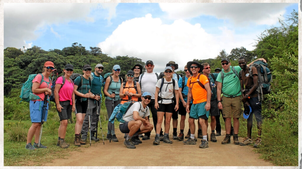 The entire group on the Earth's Edge Kenya Tri-Adventure