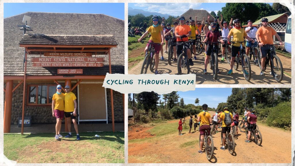 The second leg of the Kenya Tri-Adventure is biking on dusty trails through rural Kenya