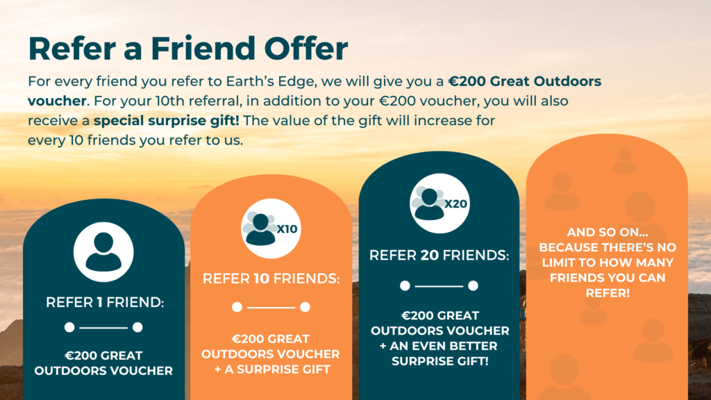 Earth's Edge refer a friend program offer details