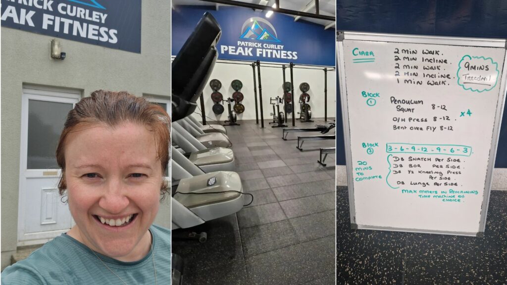 Images of Ciara from Earth's Edge training at Peak Fitness gym, Gorey, to improve her strength and cardio for her Kilimanjaro climb